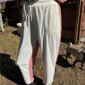 L*Space Cream and Pink Joggers